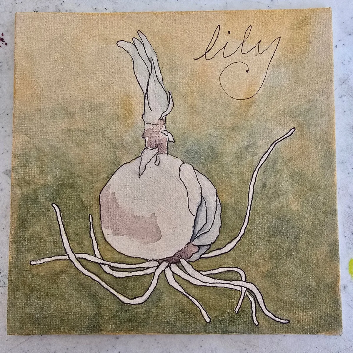 Don't Eat Lily — watercolor and ink on canvas