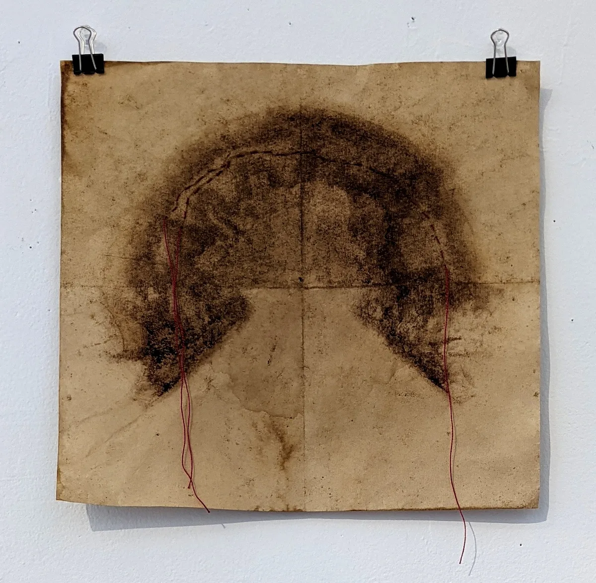 Passageway — coffee filter with red thread stitching